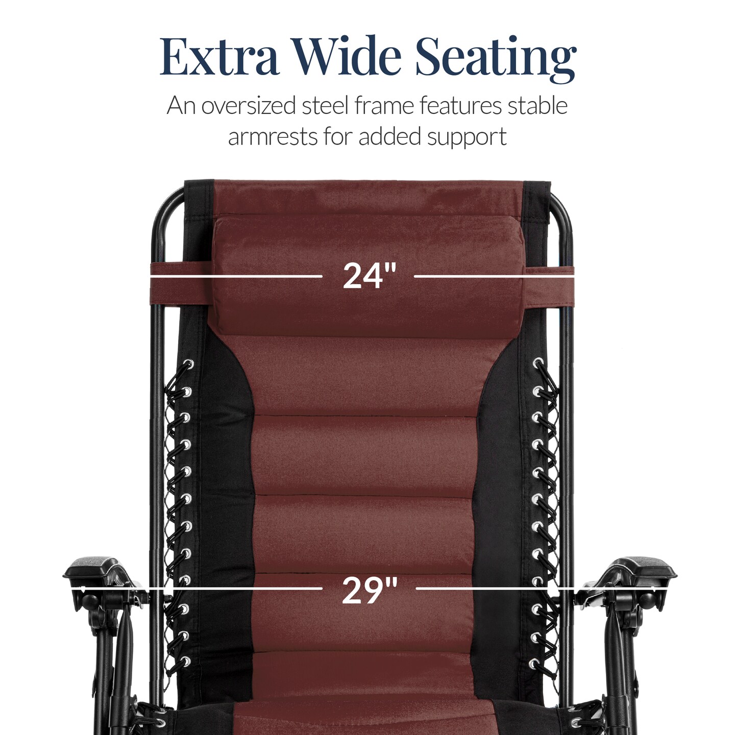 Best Choice Products Oversized Padded Zero Gravity Chair, Folding Outdoor Patio Recliner w/ Side Tray