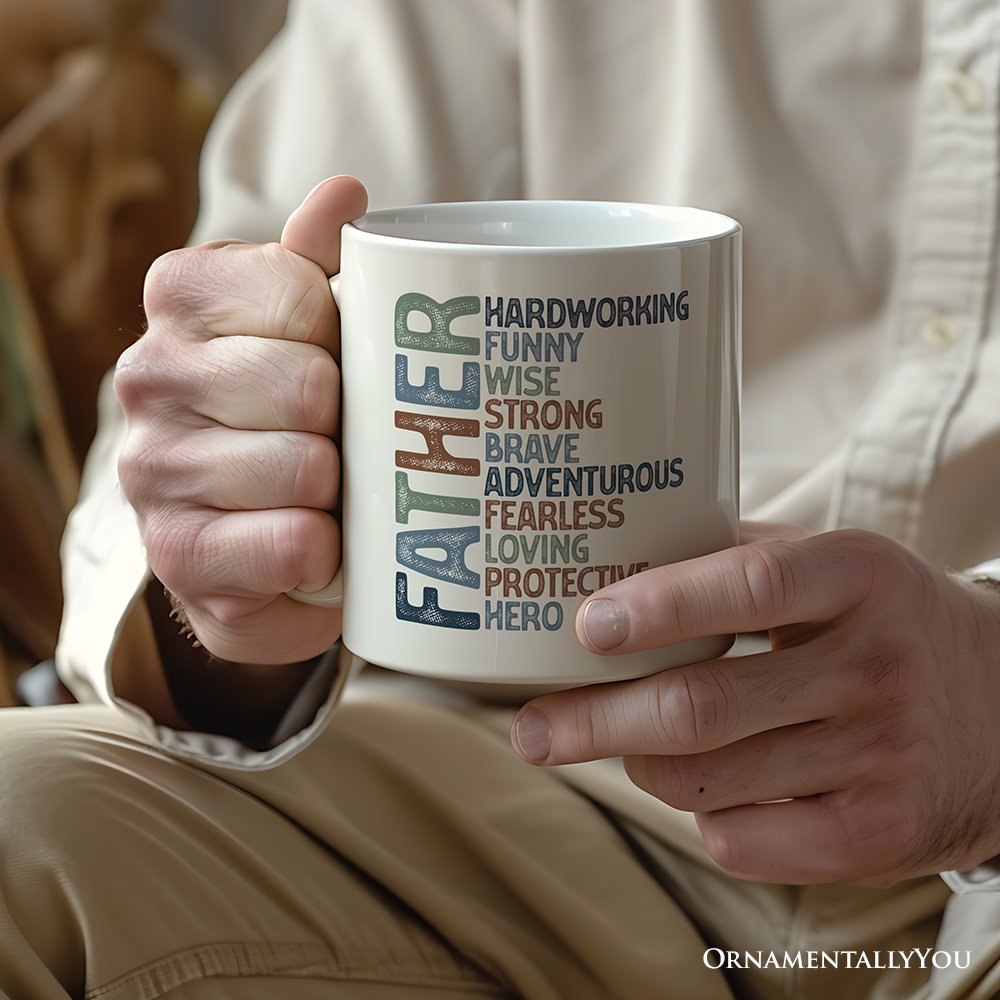 Father Definition Mug, Inspirational Gift for Hero Dads
