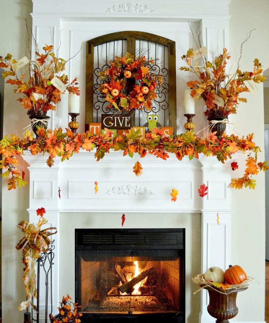 2 Pack Fall Maple Leaf Garland, 6.5Ft/Piece Hanging Vine Artificial