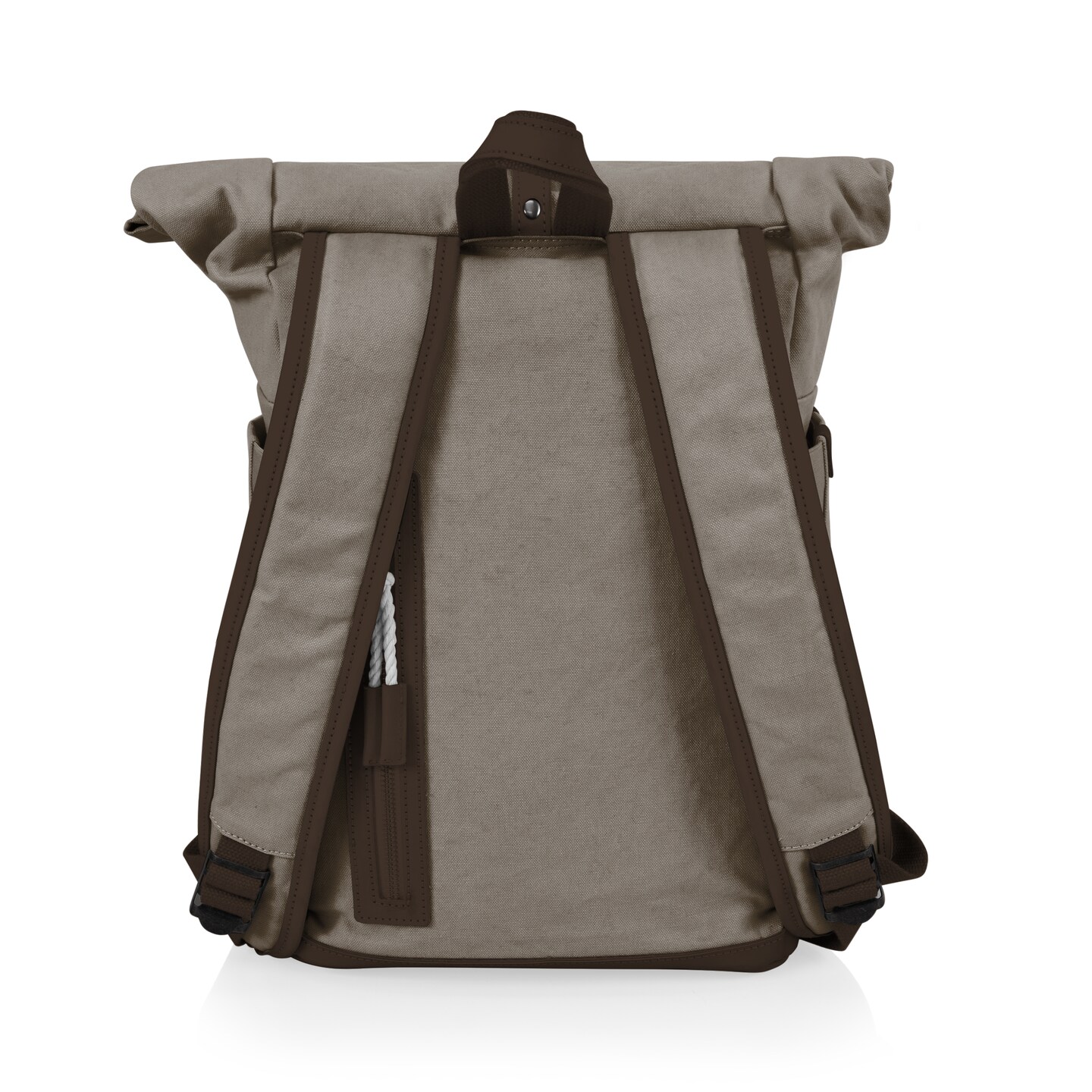 Carmel Roll Top Picnic Backpack Cooler with Utensil Set &#x26; Glass Water Bottles