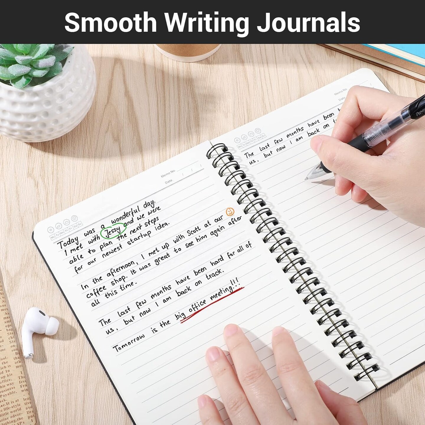 A5 Spiral Notebook, 6 Pack 5.5&#x22; x 8.3&#x22; 120 Pages Lined Travel Writing Notebooks Journal, Memo Notepad Sketchbook, Students College Office Business Subject Diary Ruled Spiral Book Journal
