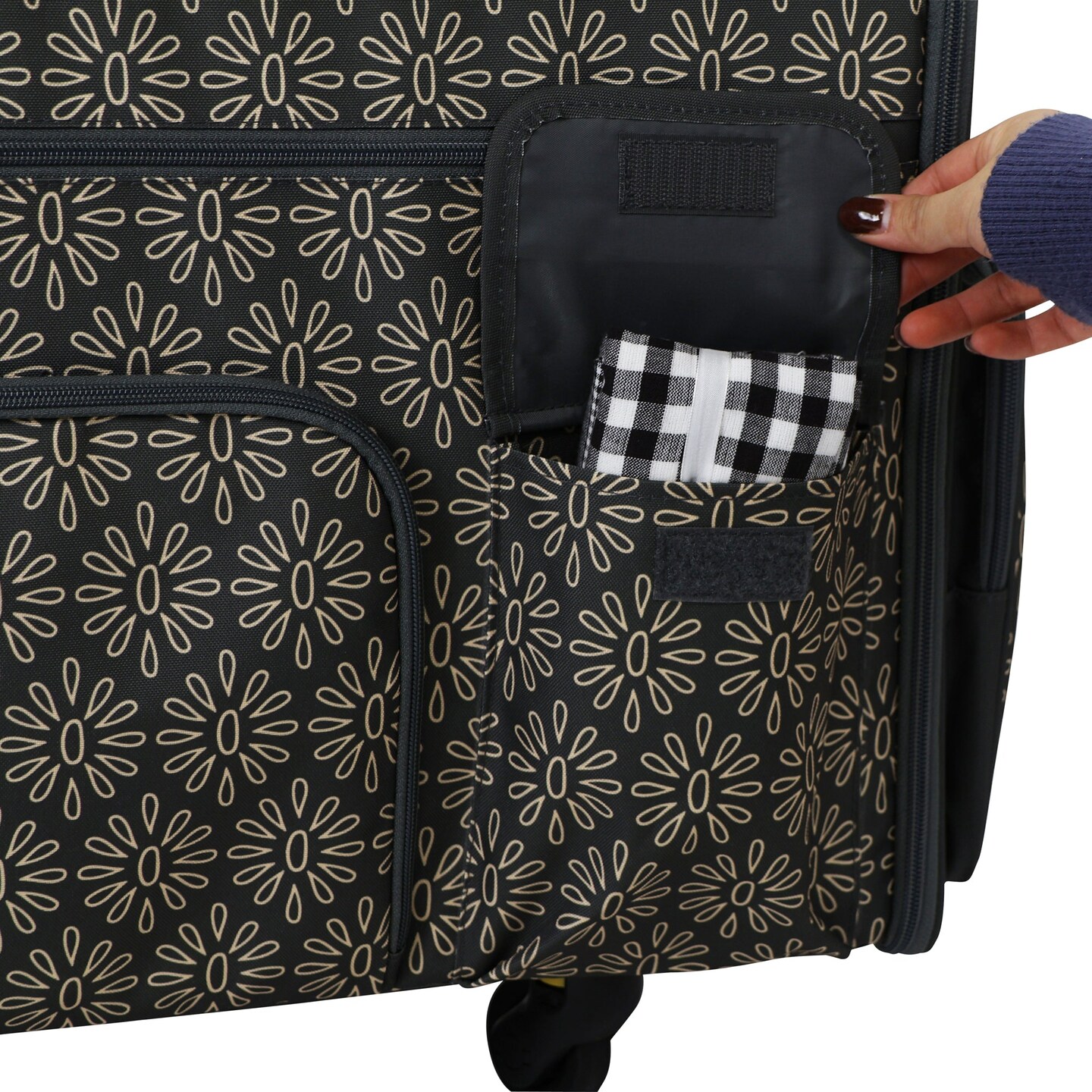 Everything Mary Flat Top XL Rolling Tote | Tan Floral