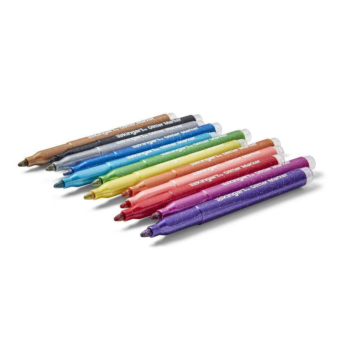 KINGART&#xAE; Glitter Markers 12 Colors