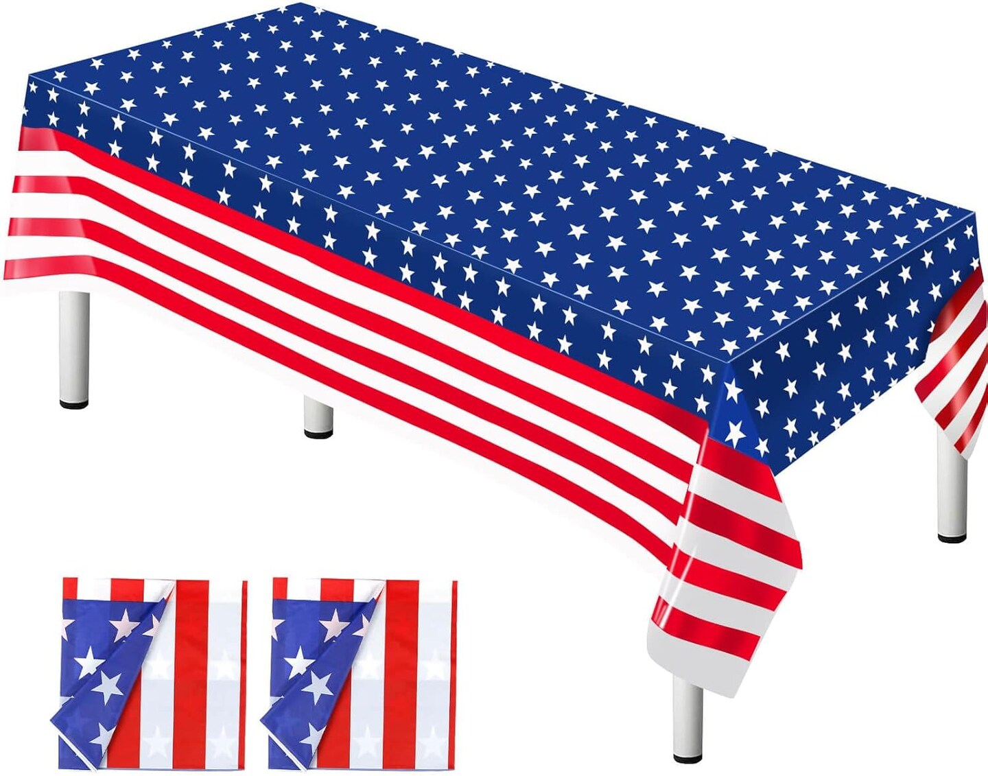 Disposable Plastic Waterproof Table Cover for Veterans Day Election Day Independence Day Party Decorations