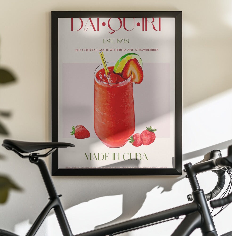 Cuban Daiquiri Delight - Nazma Khokhar 24x36 Black Framed Art | Home or Office Art