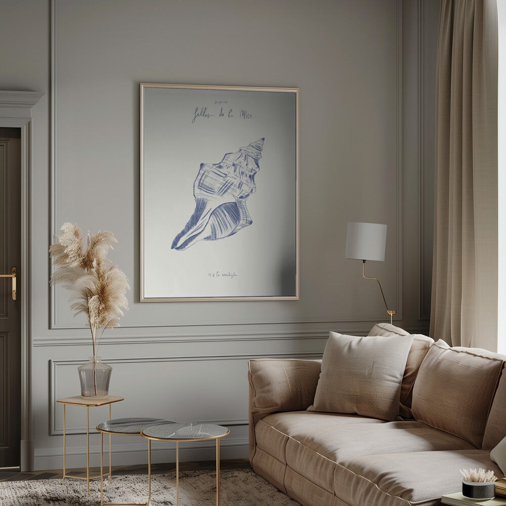 Filles de la mer n.2 - La conchiglia - Giulia Mora 24x36 Black Framed Art | Home or Office Art