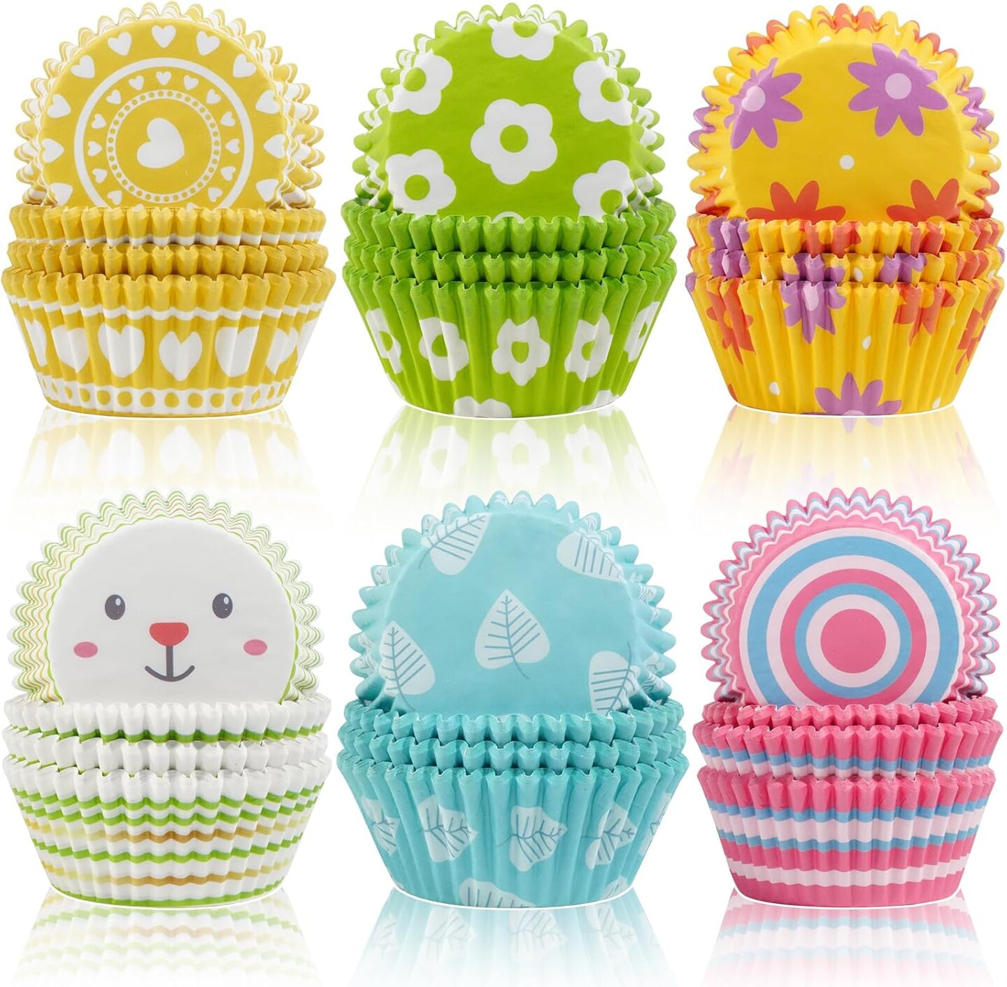 600PCS Easter Cupcake Liners for Baking Mini Easter Baking Cups Easter Holiday Cupcake Wrappers for Easter Birthday Party Decorations Candy Make Baking Supplies
