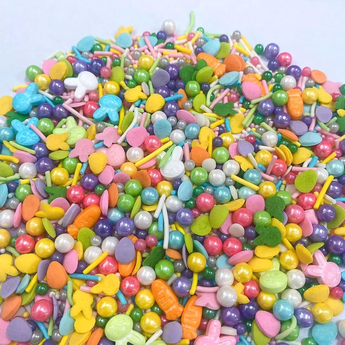 Easter Sprinkles Edible Rabbit Bunny Carrot Sugar Pearls for Easter Cake Decorating Baking Cookie Cupcake Toppers Decorations Easter Valentine Halloween Birthday Supplies