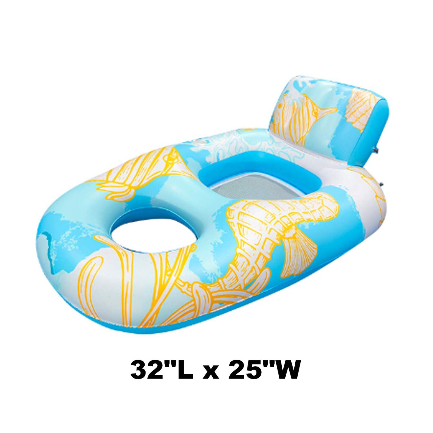 Blue Inflatable Lounge Float for Swimming Pool Comfort