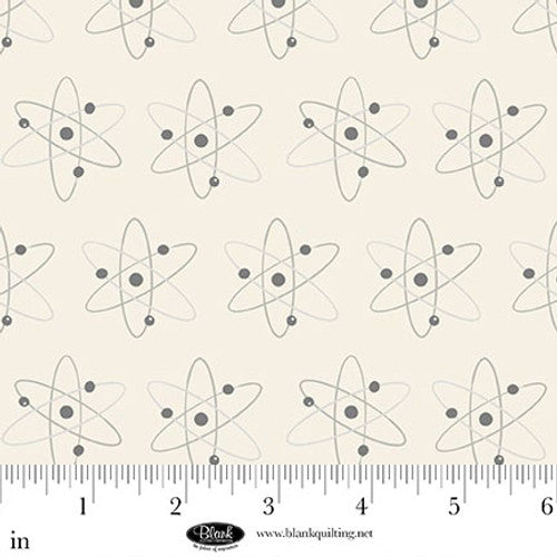 Fabric Blank Quilting Ivory Atoms Science Lab by the Quarter Yard 3842-41