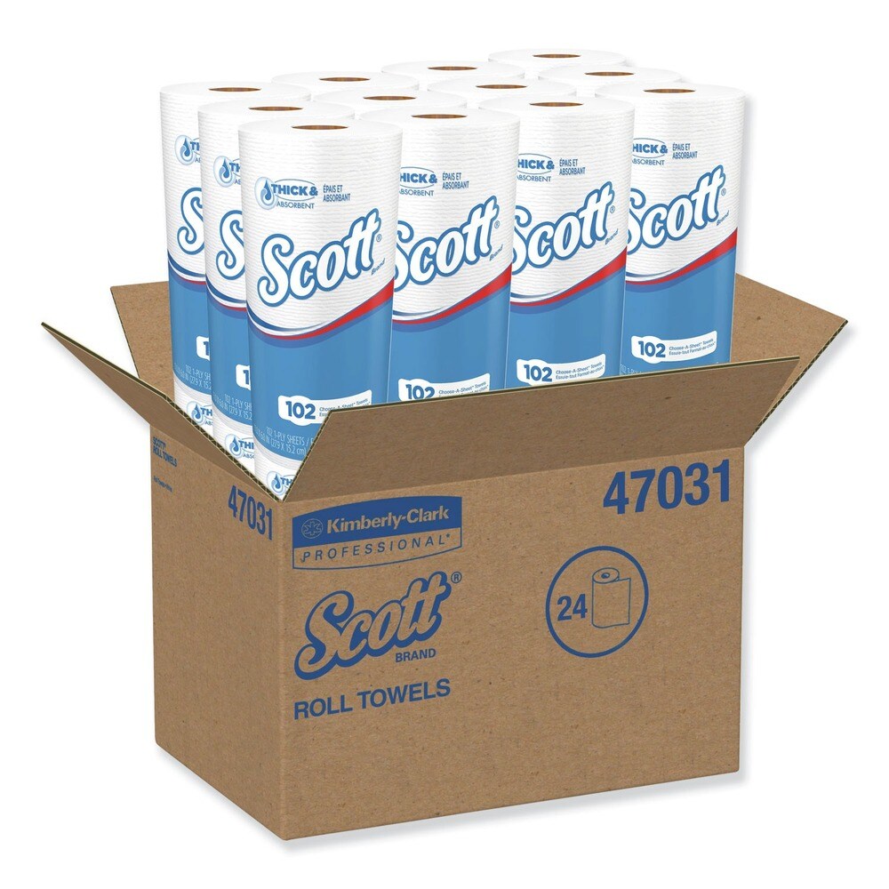 Scott Choose-A-Sheet 1-Ply 4.8 in. x 11 in. Mega Kitchen Roll Paper Towels - White (24/Carton)