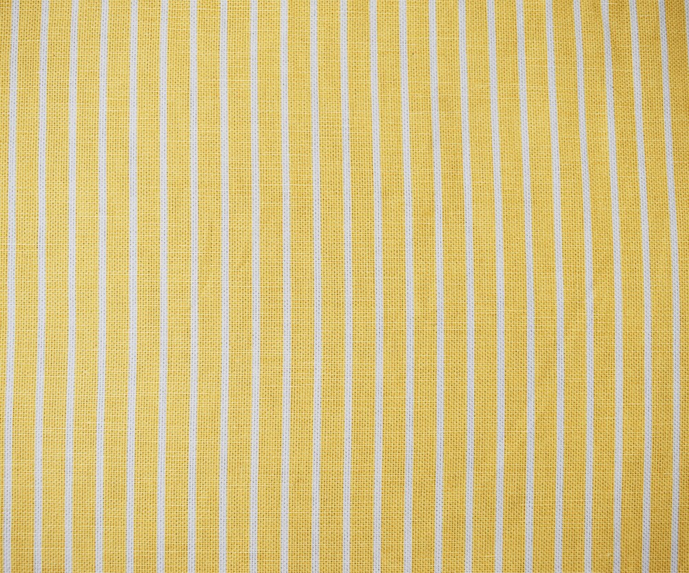 Yellow Cotton Stripe Basket Canvas Home Decorating Fabric By the Yard