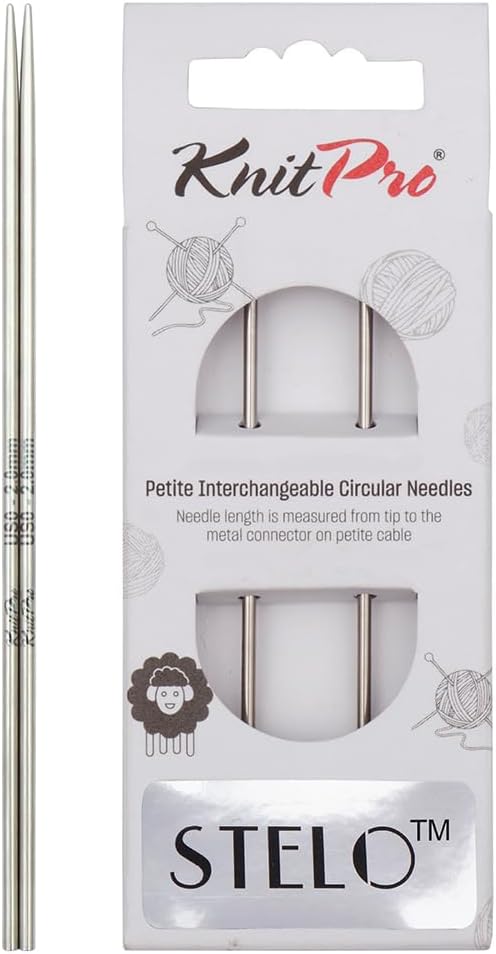 KnitPro Stelo Petite Interchangeable Circular Knitting Needles 4" (10cm) Size 0-2