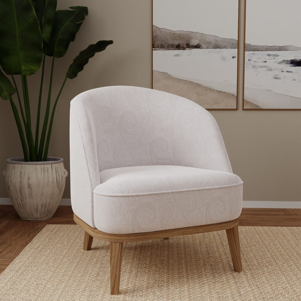 Upholstery Fabric - White & Ivory Damask Upholstery Fabric 54 Inches"