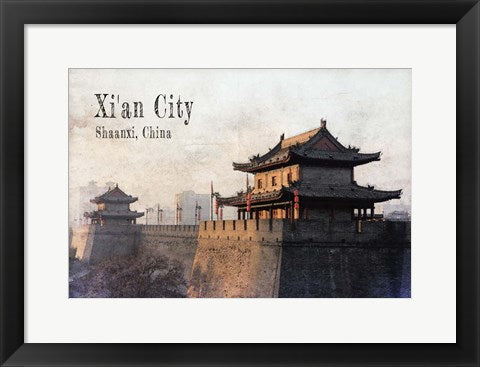 Framed Art Vintage Xi'an City, China, Asia Wall Decor 18x24 Artwork