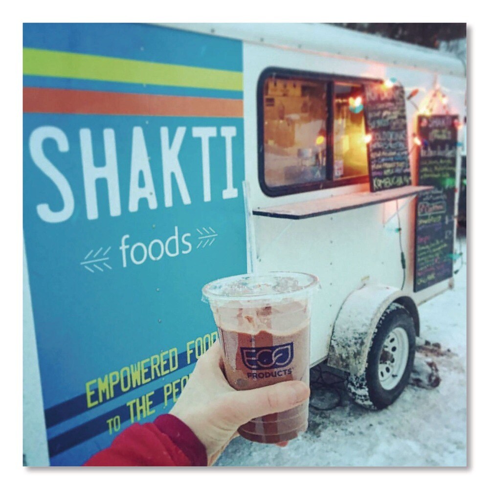 Eco-Products BlueStripe 9 oz. Plastic 25 Percent Recycled Content Cold Cups - Clear/Blue (1000/Carton)