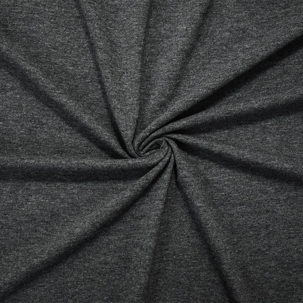 Heather Charcoal Gray Solid Cotton-Poly Spandex Knit Fabric - 12 oz - Reorderable By the Yard