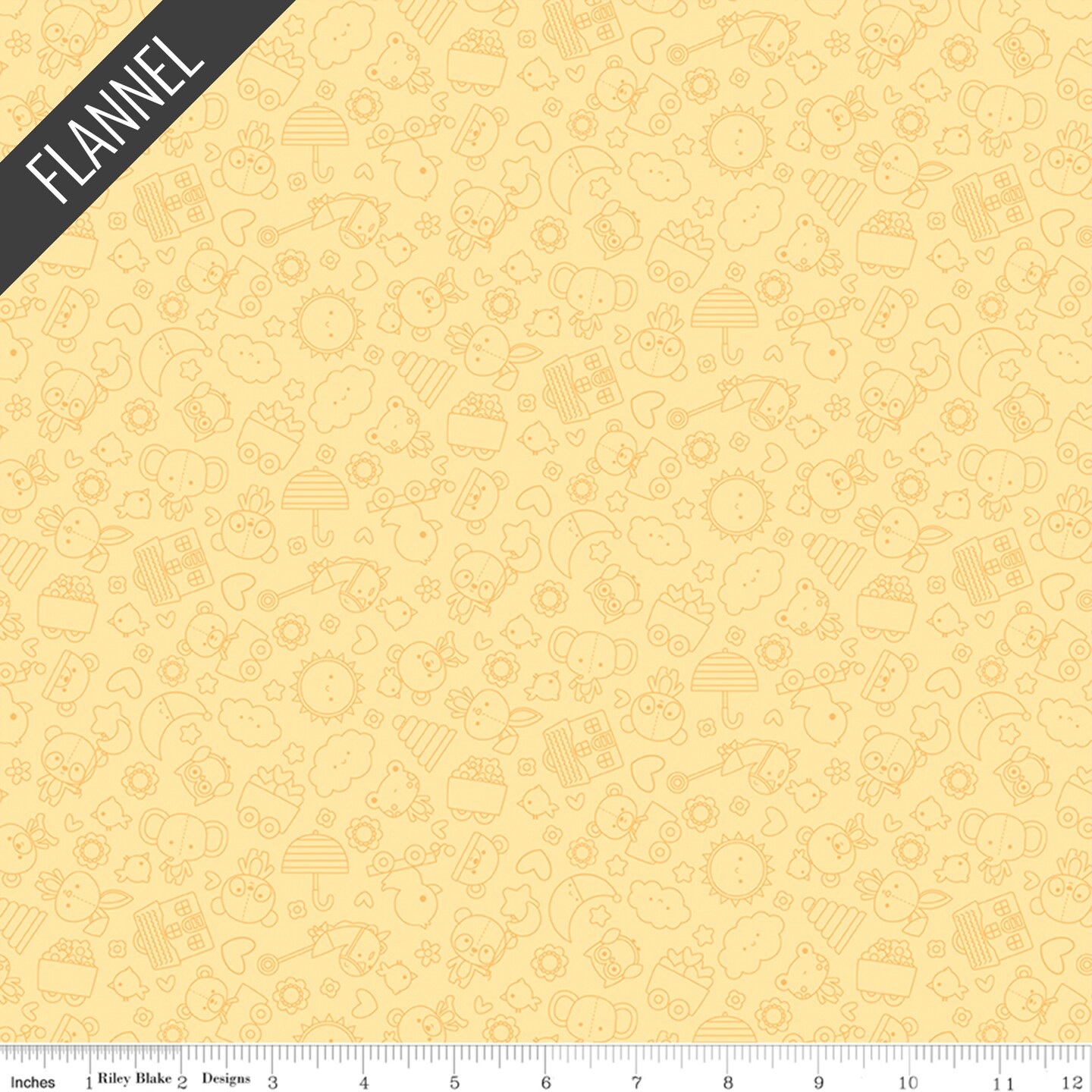 Bundle of Joy Tonal Flannel in Yellow (f16781-yellow) | Designer Flannel | Riley Blake Designs | Riley Blake