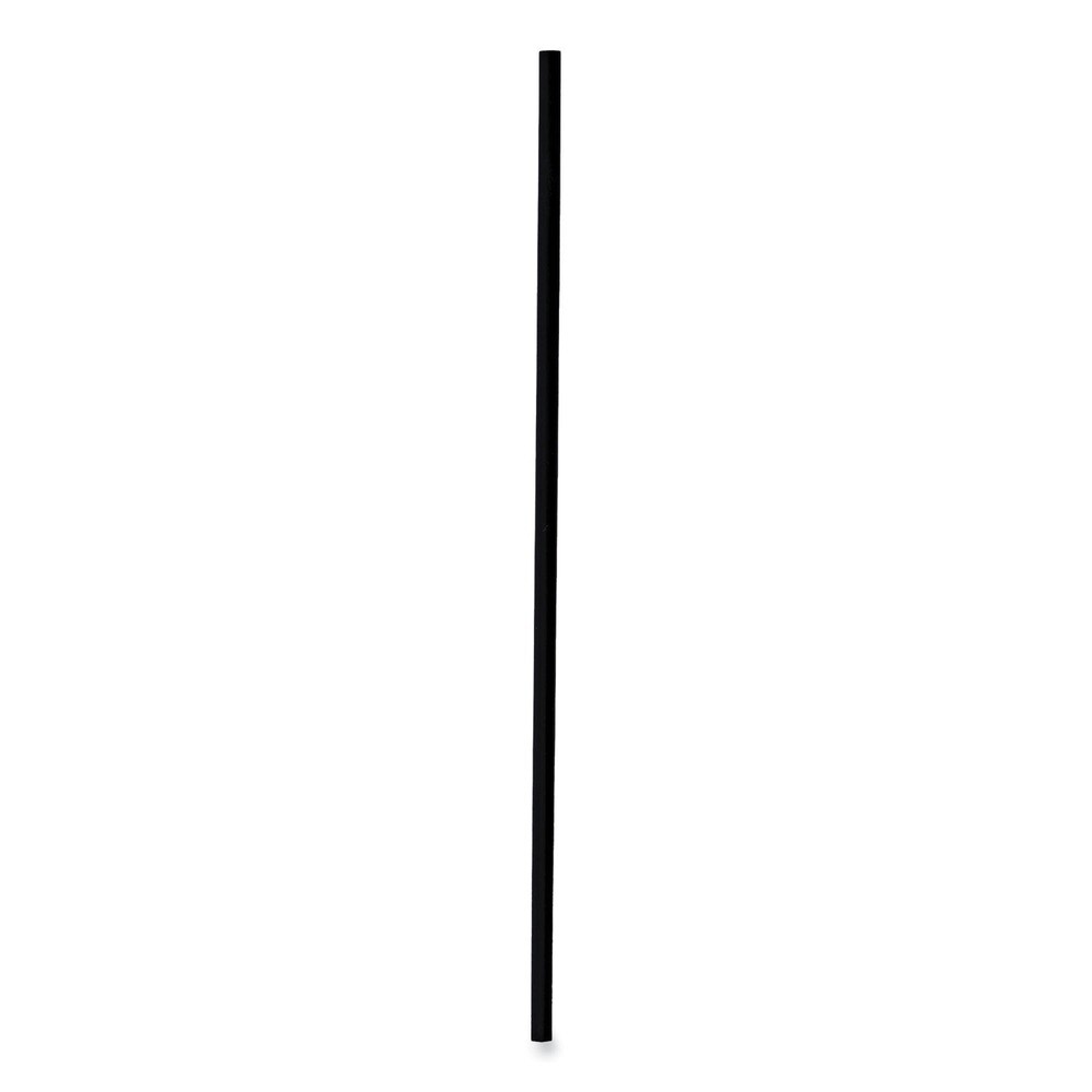 Boardwalk 5.25 in. Single Tube Polypropylene Stir-Straws - Black (1000/Pack, 10 Packs/Carton)