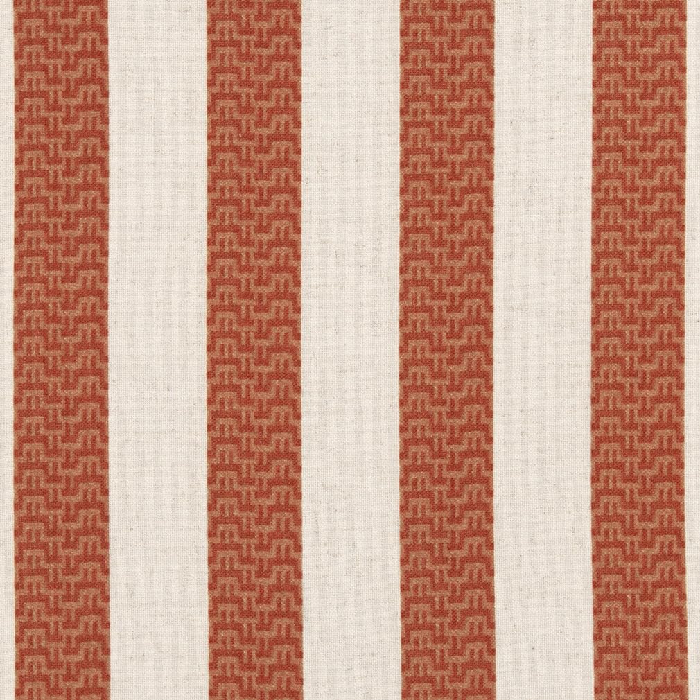 Orange Performance Pet Friendly Stripe Linen Look Print Upholstery Fabric by The Yard - SKU: Prime Spice