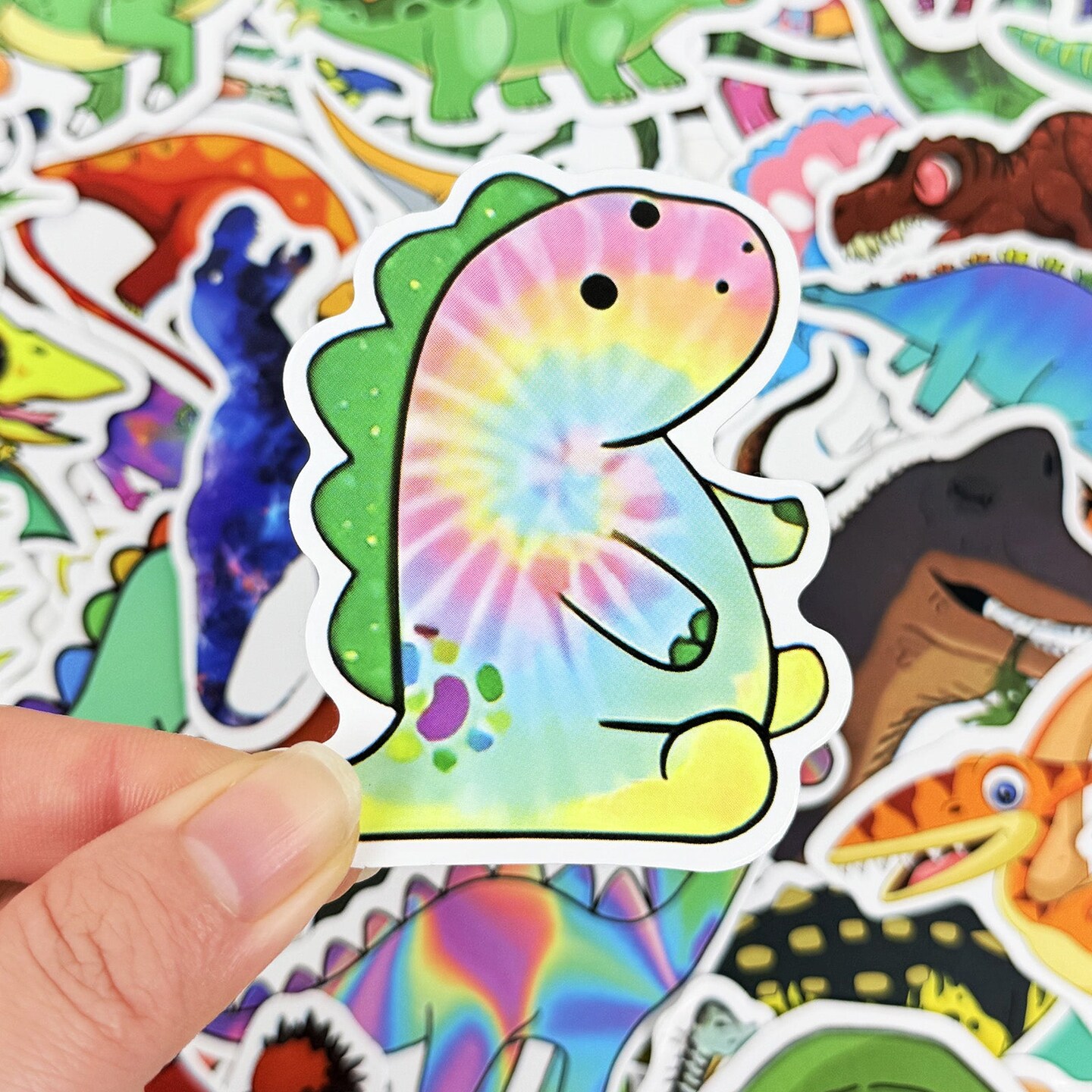 Wrapables Waterproof Vinyl Stickers for Water Bottles, Laptop, Phones, Skateboards, Decals for Teens, 100pcs, Dino Fun