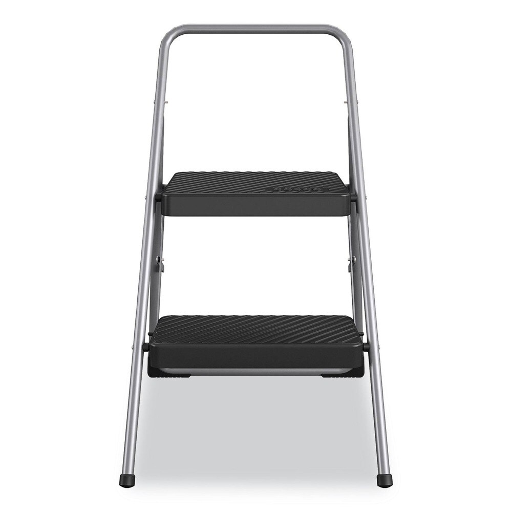 Cosco 28.13 in. Working Height 200 lbs. Capacity 2-Step Folding Steel Step Stool - Cool Gray