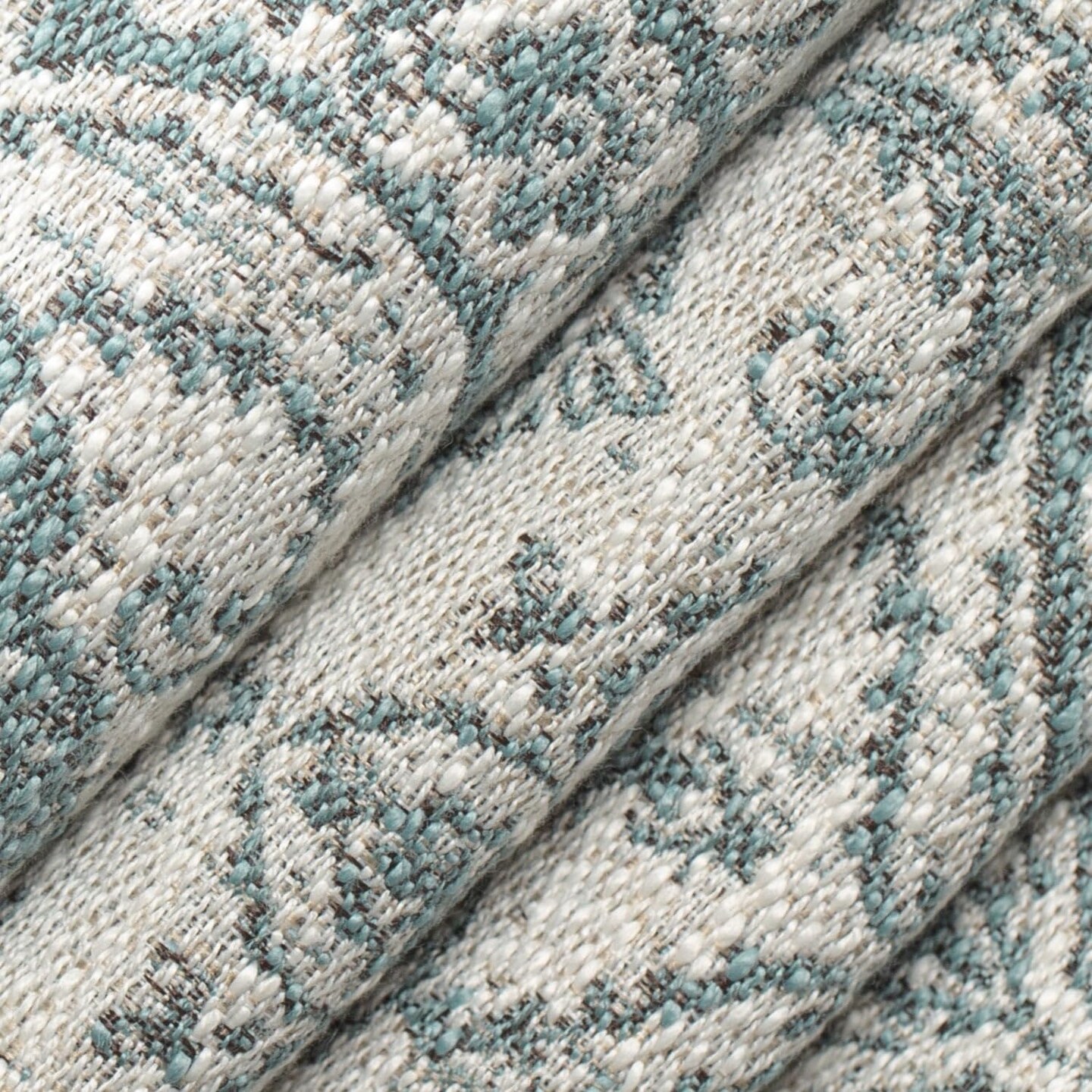 Aqua Teal Performance Grade Damask Geometric Woven Pattern Upholstery Fabric by The Yard - SKU: Winfield Teal