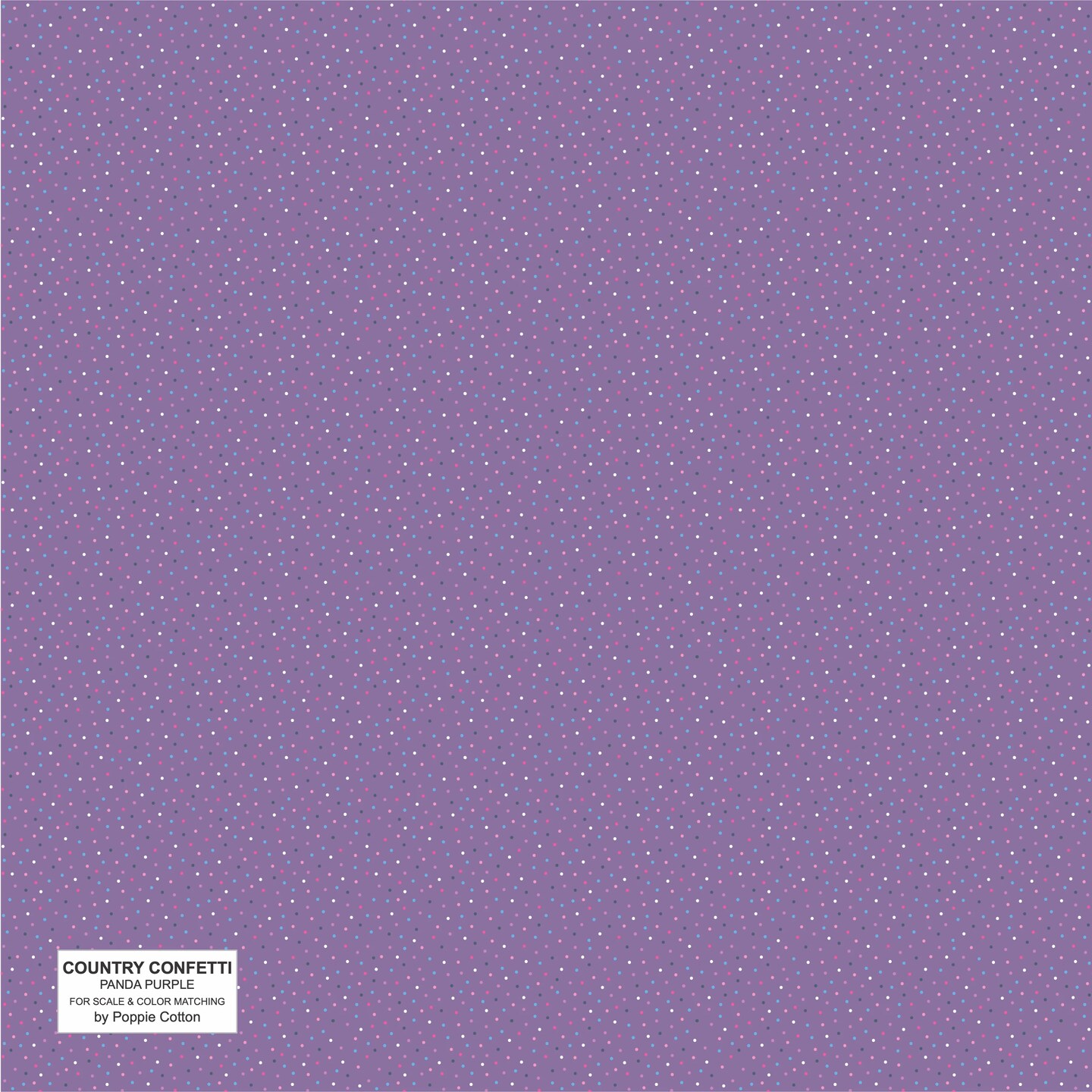 Fabric Poppie Cotton Party Panda Purple Country Confetti by the Quarter Yard CC20225
