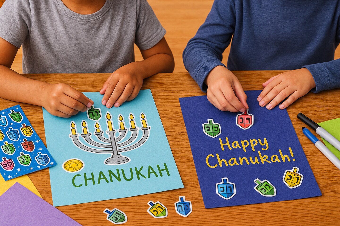 Dreidel Die-Cut Stickers – 25 Sheets, Chanukah Holiday Stickers for Crafts & Classroom