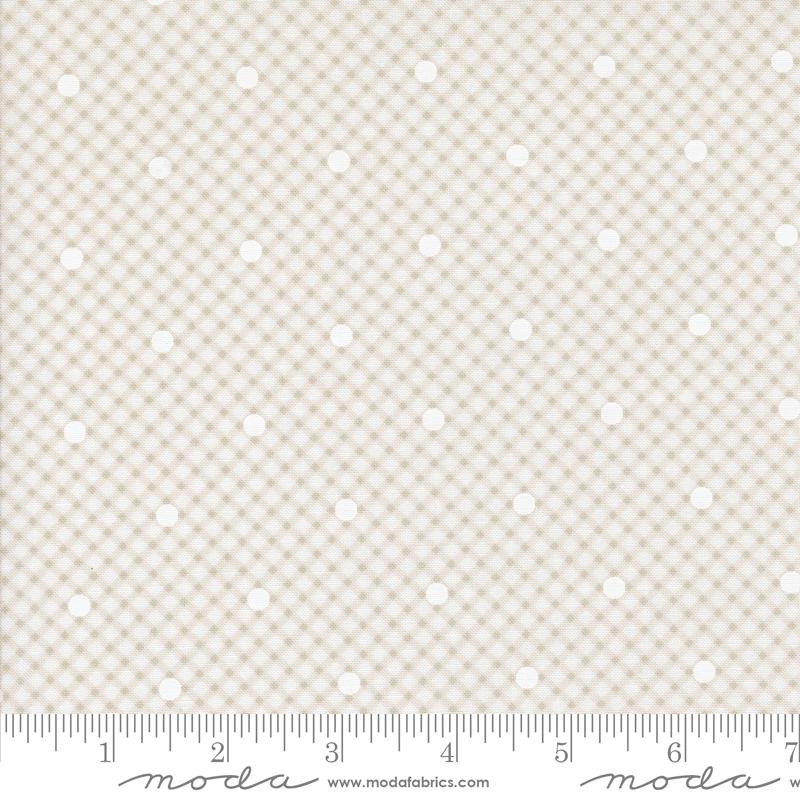 Fabric Moda Off White Gingham and Dots Memory Lane by the Quarter Yard 18784-11