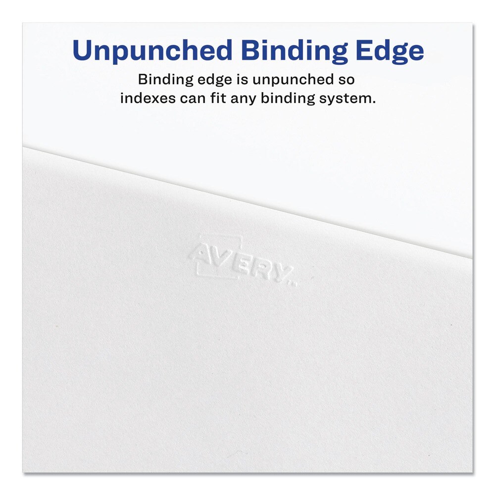 Avery 11 in. x 8.5 in. 26-Tab Avery Style C Preprinted Legal Exhibit Side Tab Index Dividers - White (25/Pack)