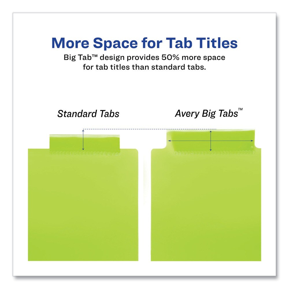 Avery Big Tab 11.13 in. x 9.25 in. 8-Tab Insertable Plastic 2-Pocket Dividers - Assorted (1-Set)