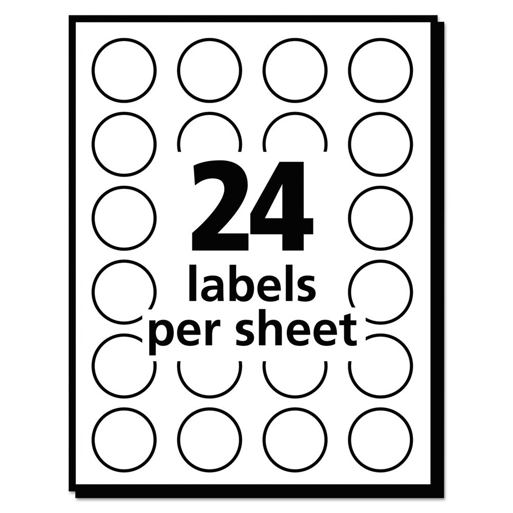 Avery 0.75 in. Diameter Printable Self-Adhesive Removable Color-Coding Labels - Yellow (24/Sheet, 42 Sheets/Pack)
