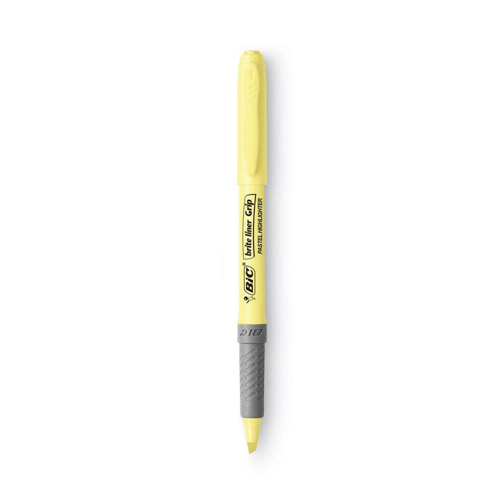 BIC Brite Liner Chisel Tip Grip Pocket Highlighter - Assorted Ink/Barrel Colors (6/Pack)