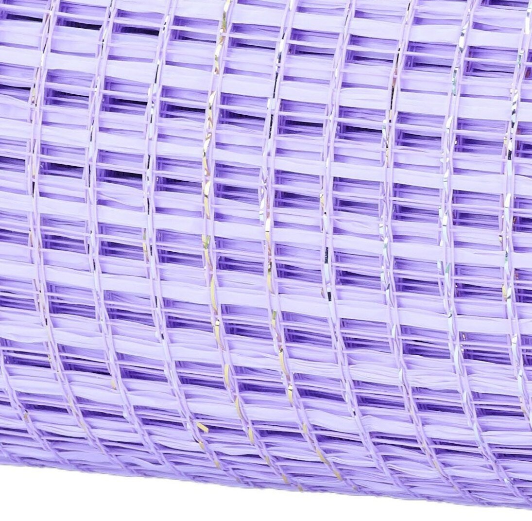 Deco Mesh: 10" Lavendar Purple Metallic Weave Mesh - 10 Yards - Wreaths, Bows, Crafts, and Decorations
