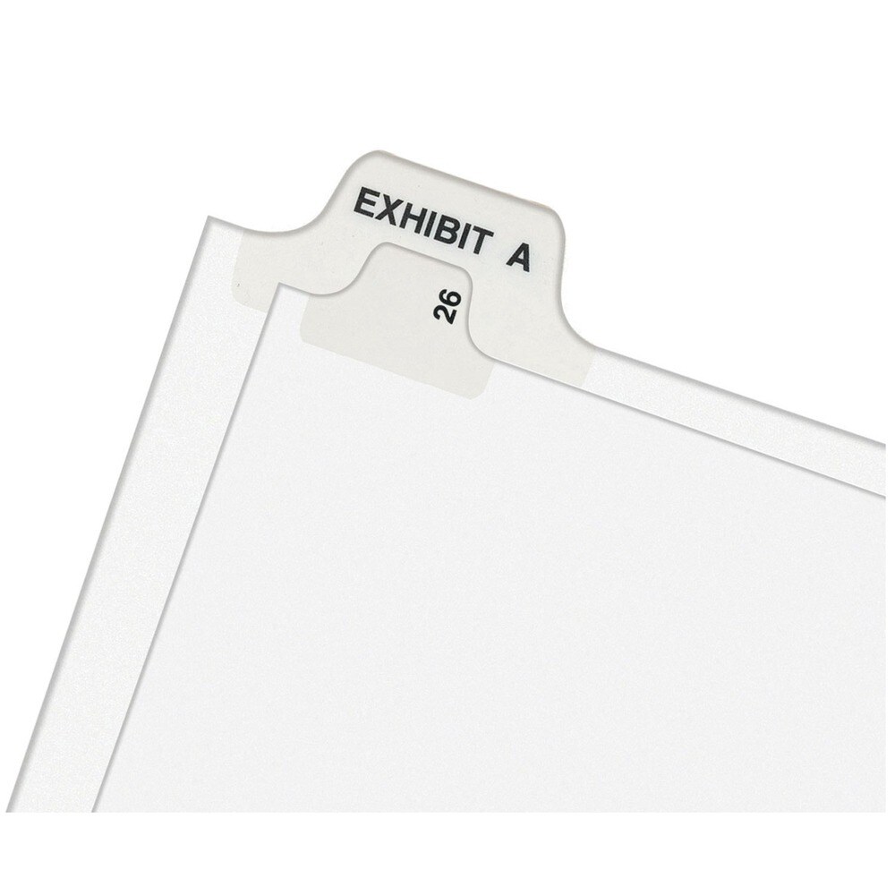 Avery 11 in.x 8.5 in. 10-Tab Avery Style 59 Preprinted Legal Exhibit Side Tab Index Dividers - White (25/Pack)