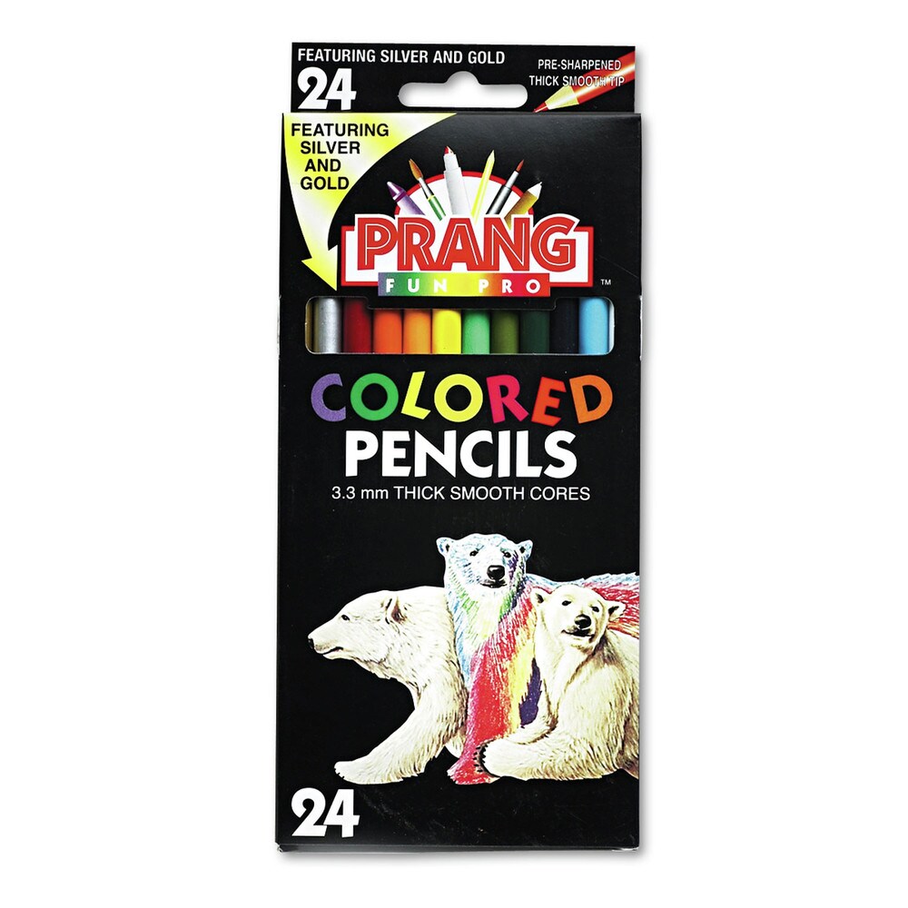 Prang 3.3 mm 2B Colored Pencil Sets - Assorted Lead/Barrel Colors (24/Set)