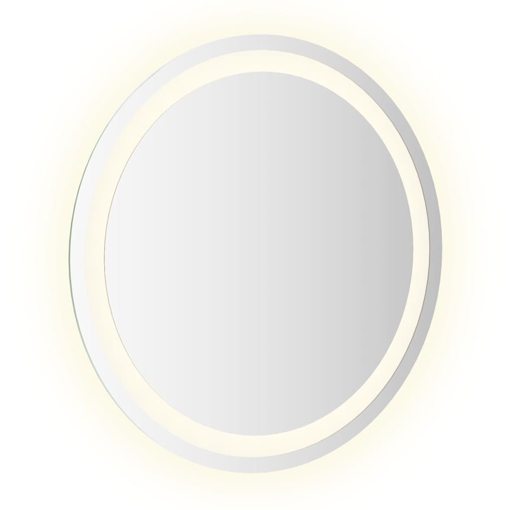 vidaXL LED Bathroom Mirror Glass 19.7 in diameter Modern Round Vanity