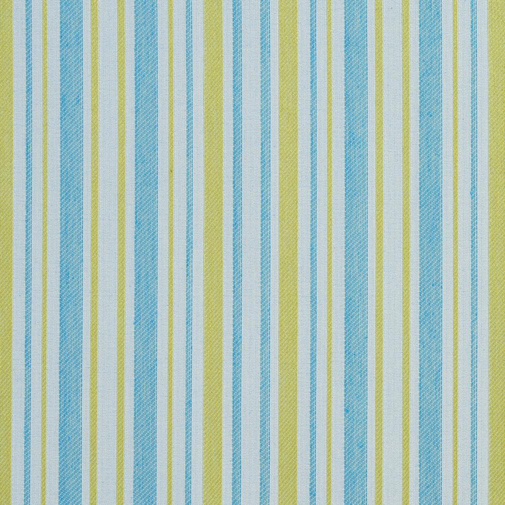 Blue Green Stain Resistant Performance Pet Friendly Stripe Woven Pattern Upholstery Fabric by The Yard - SKU: Jude Calypso