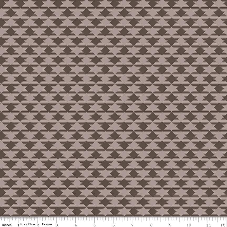 Fabric Riley Blake Raisin Gingham Bee Basics by the Quarter Yard C6400-RAISIN