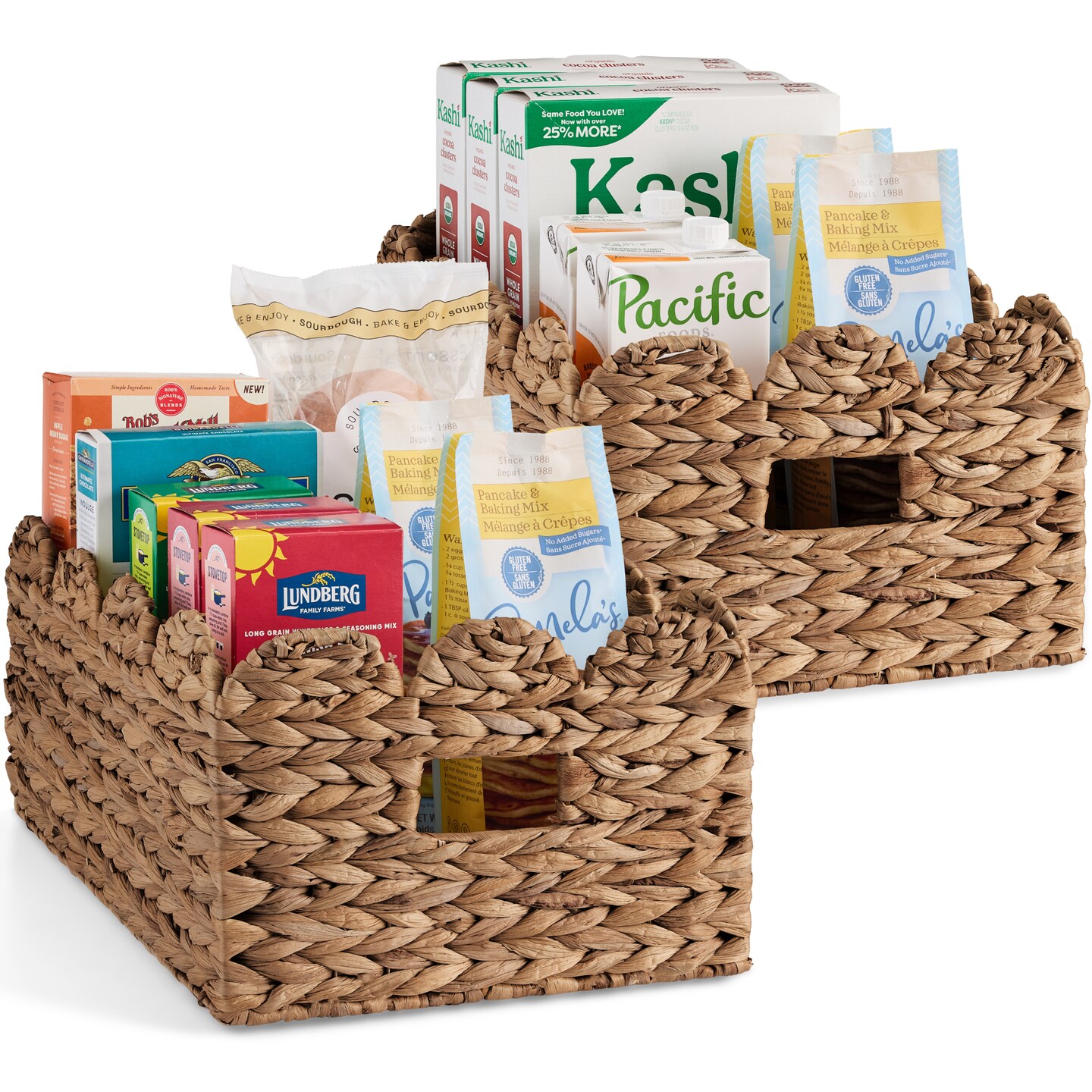 Best Choice Products 16x12 Scalloped Shelf Baskets, Woven Storage Bins, 2 Pack