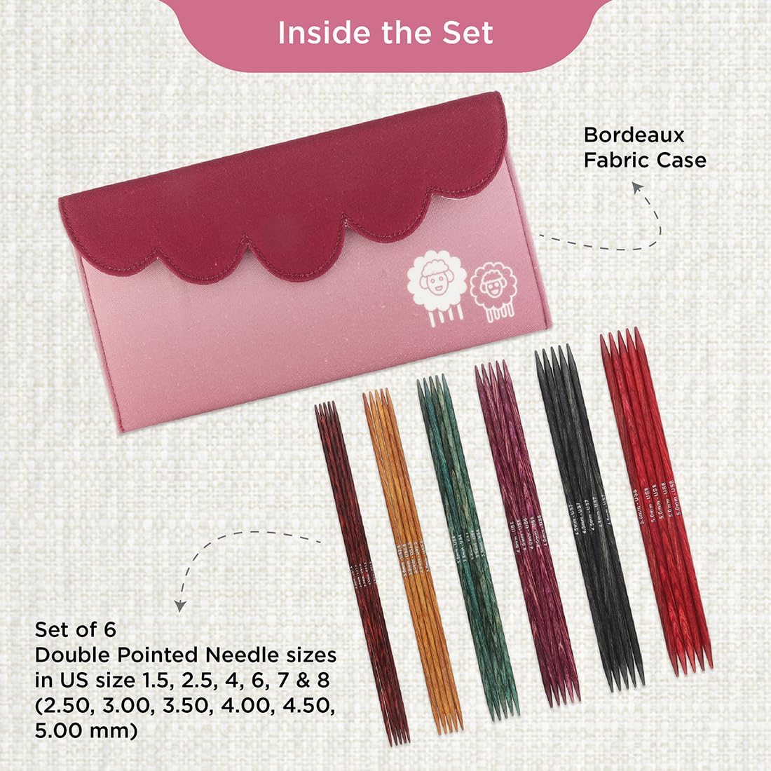 KnitPro Dreamz Starter Double Pointed Knitting Needle Set 8" (20cm)