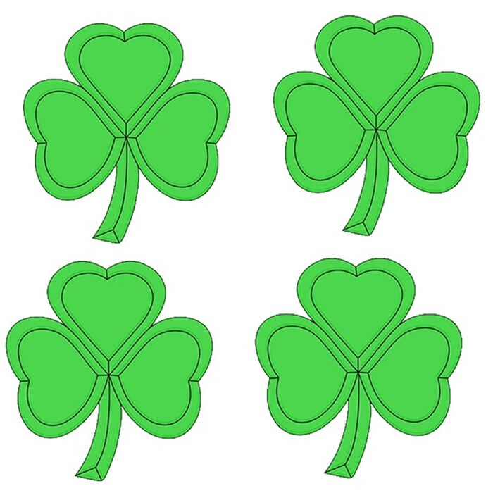 3.25"x3.75" Colored Exquisite Glass Shamrock Bevel Cluster COEC130