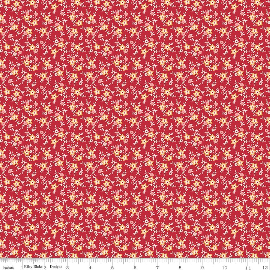 Fabric Riley Blake July Berry Americana by the Quarter Yard C16094-BERRY