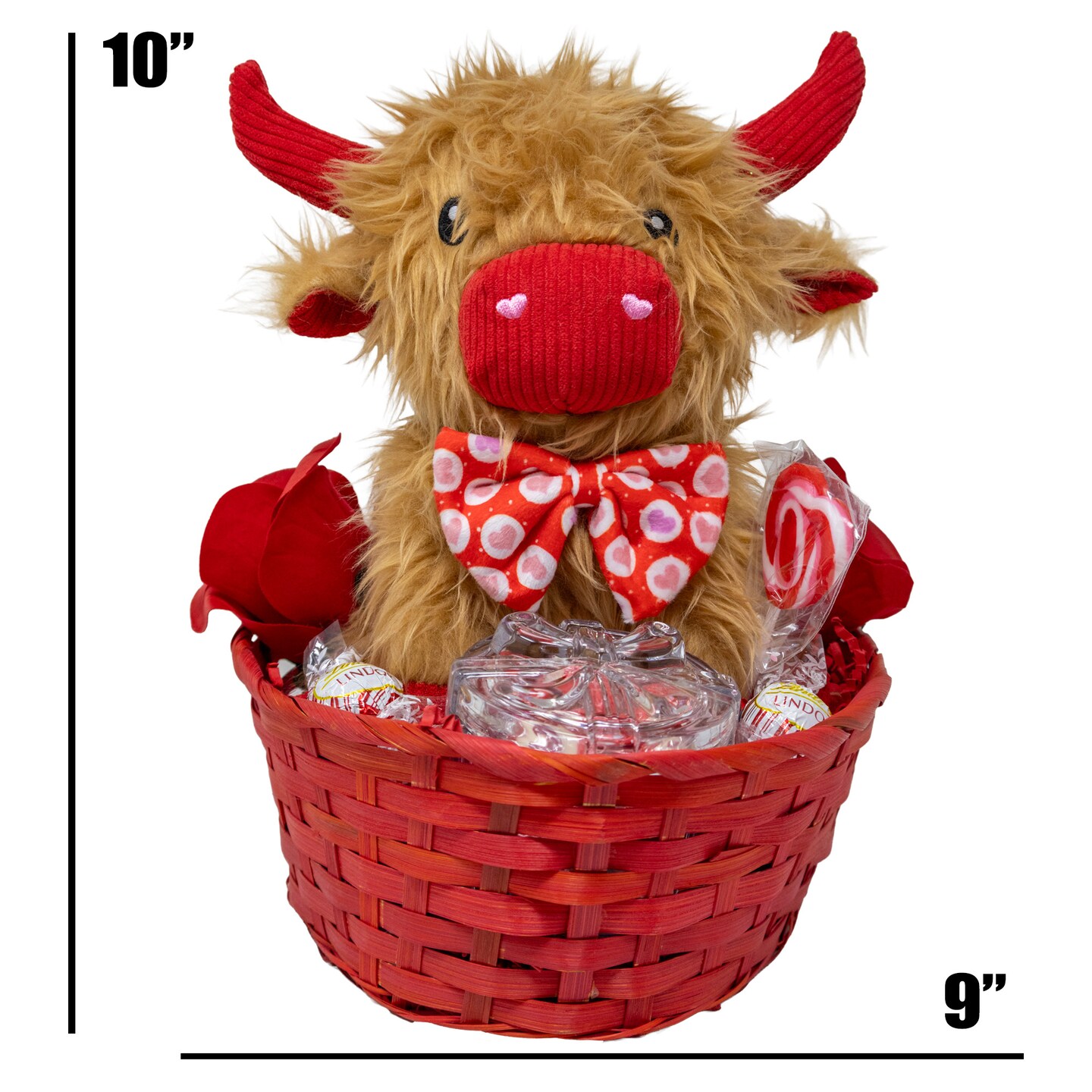 Highland Cow and Keepsake Jewelry Box Valentine Gift Basket with