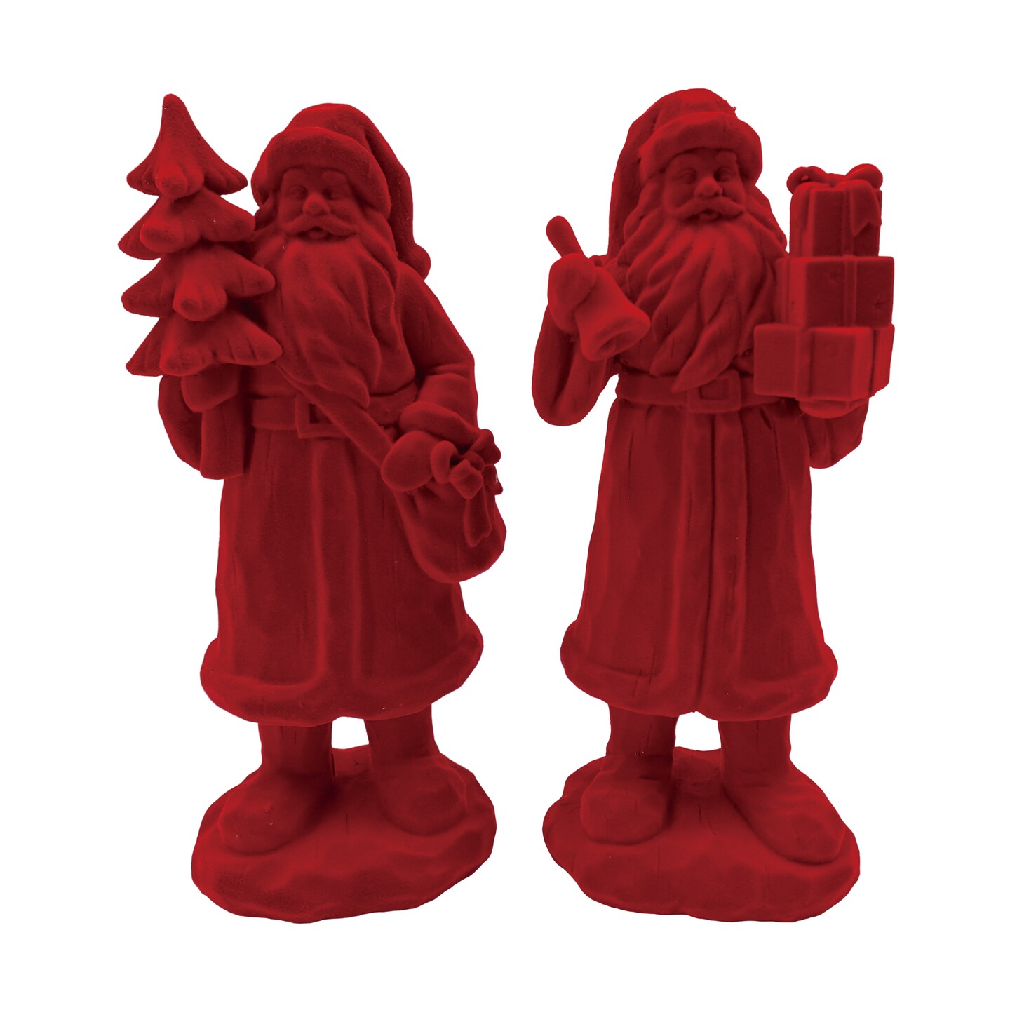 Resin Red Flock Santa Figurine Set for Christmas Tabletop Decor | Michaels