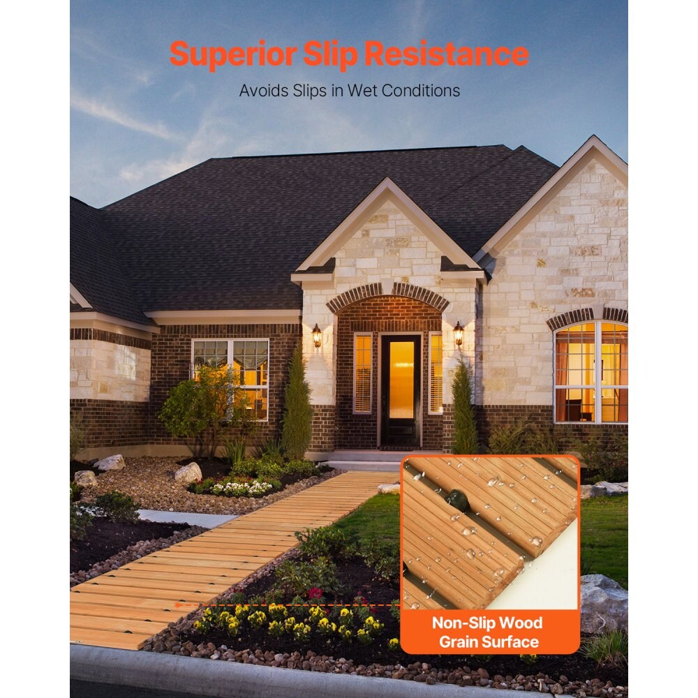 Wooden Roll Out Garden Pathway, Non-Slip Cedar Walkway for Backyard and Outdoor Areas