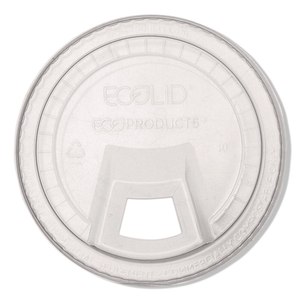 Eco-Products GreenStripe Plastic Cold Cup Sip Lids Fits 9 oz./12 oz. to 24 oz. Cold Cups - Clear (1000/Carton)