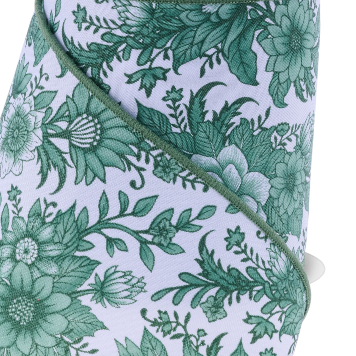 Brilliance 4" Wide Chinoiserie Florals Wired Ribbon 30' - White, Sage Green - For Flower Pattern Bows, Wreaths, Gift Wrap, Crafts and Decorations
