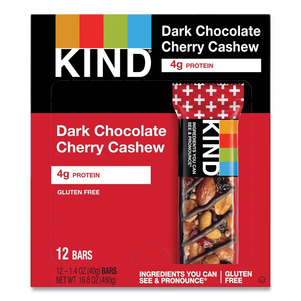 KIND Plus 1.4 oz. Nutrition Boost Bar - Dark Chocolate Cherry Cashew/Antioxidants (12/Box)